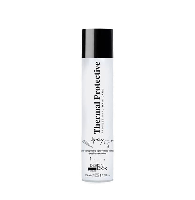 DESIGN LOOK Spray Protector Térmico 200ml – Protección Avanzada contra el Calor de Planchas y Secadores – Efecto Antifrizz, Brillo y Suavidad – Para Todo Tipo de Cabello
