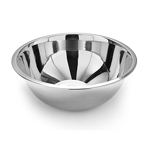 Forgast Ciotola per Mescolare 7,6L in Acciaio Inox Lucida, Ciotola Cucina, Contenitore per Mescolare, Facile da Pulire, Lavabile in Lavastoviglie, Altezza 12,5 cm, Diametro Superiore 34 cm