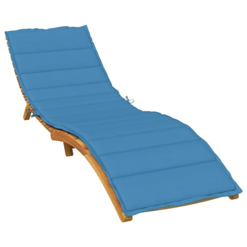 Cinyiqo Cojín para Tumbona Tela Azul Melange 200x60x4 cm, Cojin Tumbona Exterior, Colchonetas para Tumbonas, Colchoneta Hamaca, Cojín De Silla De Hamaca, Colchón para Tumbona - 4002513