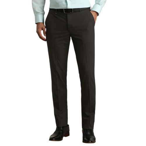 Image of Van Heusen Men Mid Rise Slim Fit Cotton Blend Workwear Trouser