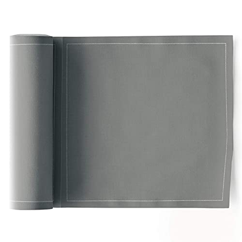 MY DRAP Cotton Luncheon Napkins, Washable and Reusable (25 Napkins, Grey)