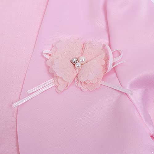 Sholeno Kids Flower Girls Wedding Bolero Shrug Open Front Long Sleeves Flower Cardigan Party Cropped Jacket Pink 18-24 Months4