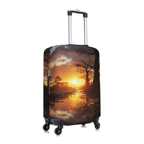 Luggage Cover Elastic Washable Suitcase Cover Dustproof Suitcase Protector Personalized Dead Trees At Dusk Travel Luggage Baggage Covers For 18-32 Inch, Large, Black3