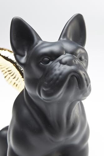 Kare Design Deko Figur Sitting Angel Dog, Schwarz/Gold, 22x12x21 cm, Deko Objekt, Wohnaccessoire, Dekoration, Hunde Motiv, Steingut, Wohnzimmer