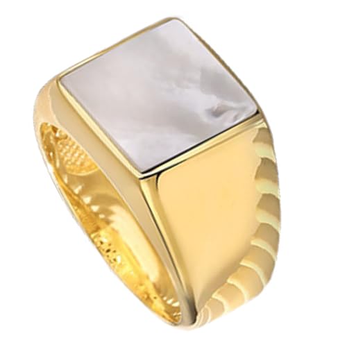 Bague perle blanche élégante pour homme chevalière à porter au quotidien