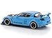 Diecast Model Car Compatible with Pop Race 1:64 Mazda RX8 RE Amemiya Widebody Light Blue with Carbon Hood Limited Edition PR640270