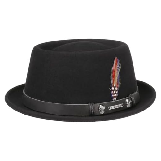 Stetson Pennsylvania Pork Pie Felt Hat Black XXL (62-63 cm) Water-Repellent