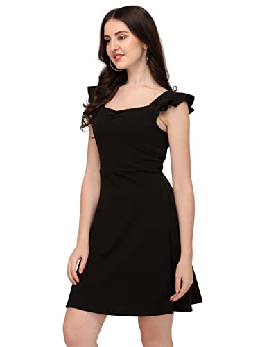 Image of Mehrang Fashion Western Dress || Stretchable Solid Sleeveles Frill Dress for Women || Western Dresses for Women || Dress for Women|| Summer Short Dresses for Women