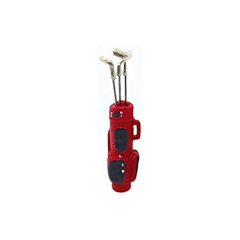 ZHOUBAA Miniature Dolls Toy House Kit DIY Accessories, Great Gift for Kids Happy Time Mini Lovely Resin Alloy Golf Clubs Model Toy Dollhouse Miniature Accessories Red Cover