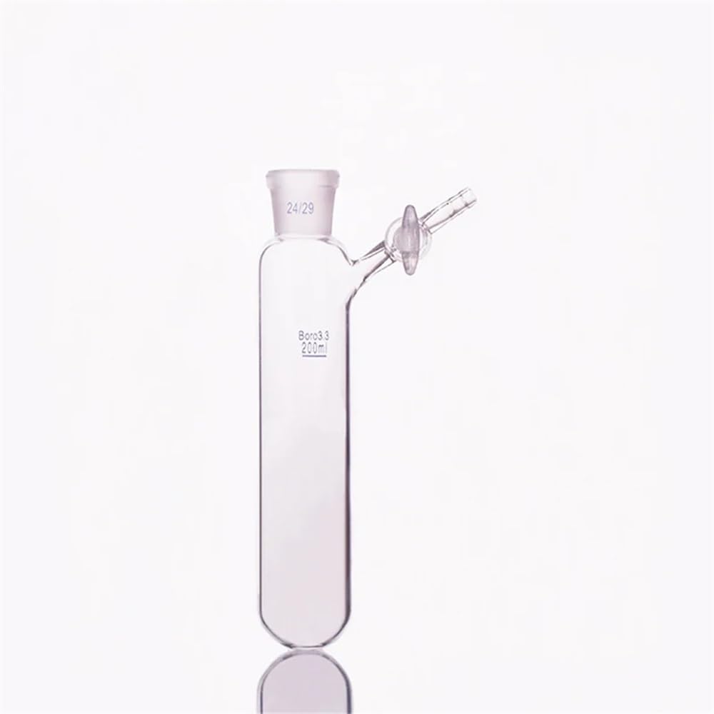 Vetreria da laboratorio Provetta di reazione in vetro borosilicato ad alto tenore di carbonio con valvola in PTFE e bocca smerigliata standard, capacità 25 ml e giunto 14/23