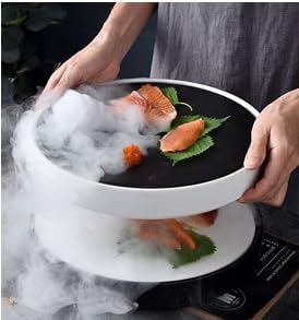 Bandeja de sushi de cerámica con efecto de humo, 27.94 cm, blanca miniatura 5