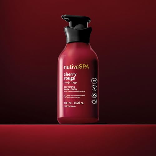 O Boticário Nativa SPA Cherry Rouge Velvety Body Lotion, Firming and Smoothing, 400ml, with Quinoa Oil and Cherry Extract - Image 3