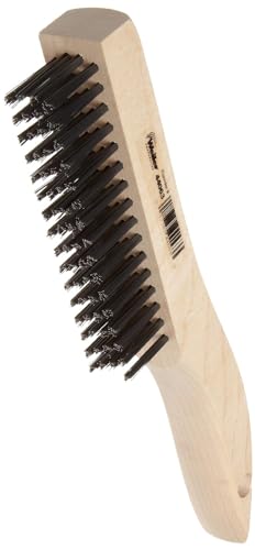 Image of Weiler 44063 Hand Wire Scratch Brush, .012 Carbon Steel Fill, Shoe Handle, 4 x 16 Rows (Pack of 12)