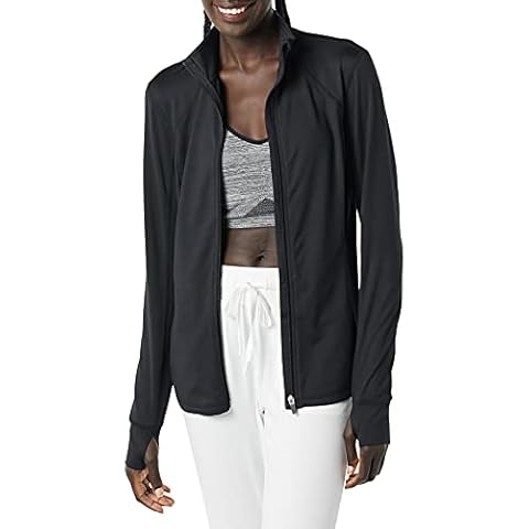 Chaqueta Elástica y Cepillada de Amazon Essentials para Mujer en Negro XL Grande Cover