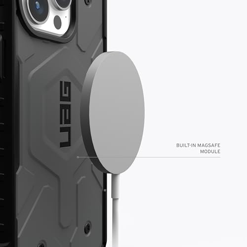 Coque iPhone 15 Pro aimantée UAG Pathfinder argenté protection robuste antichoc - 4