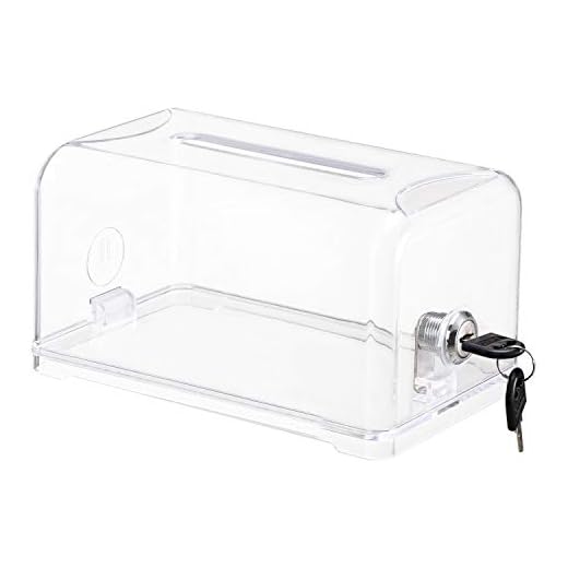 Polmart Clear Suggestion/Business Card/Drawing Box with Lock