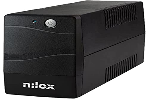 Nilox 1500VA, Grupo de Continuidad Interactivo, Estabilización de Tensión AVR, Protección contra Apagones, Grupo de Continuidad para PC y Servidores Adecuado para Casa, 2 Tomas de Salida