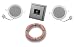 Produktbild Busch Jäger DAB+ Bluetooth Unterputz Unterputzradio DAB BT 8217 U  101 Komplett-Set PUR Edelstahl + 2 x Deckenlautsprecher/Einbaulautsprecher + 20 Meter Lautsprecherkabel 2x0,75 mm² 8217U-101
