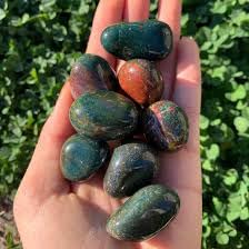 Image of Crystal Bloodstone Tumble Stone | 50 gm Tumbled Gemstones | Reiki Healing Stones | Home Decor Pebbles | Aquarium Gravel | Garden & Table Decor