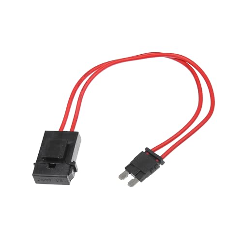 Partuto 1 Pc Standard 32V 20A Universal Fuse Holder - Automotive Truck SUV Car Fuse Tap Adapter - Plastic Metal Black Red