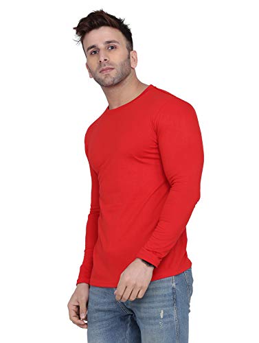 Image of Self Design Men Full Sleeve Round Neck Multicolor T-Shirt (Pack of 2)