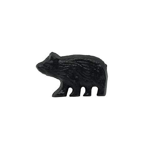 Treasure Gurus Cast Iron Black Bear 3D Drawer Bin Pull Screw Knob Cabinet Door Hardware Rustic Hunt Cabin Decor