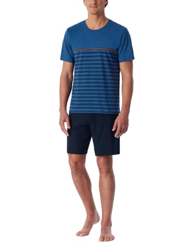 Uncover by Schiesser Herren Schlafanzug Set Shirt und Hose kurz - Nachtwäsche