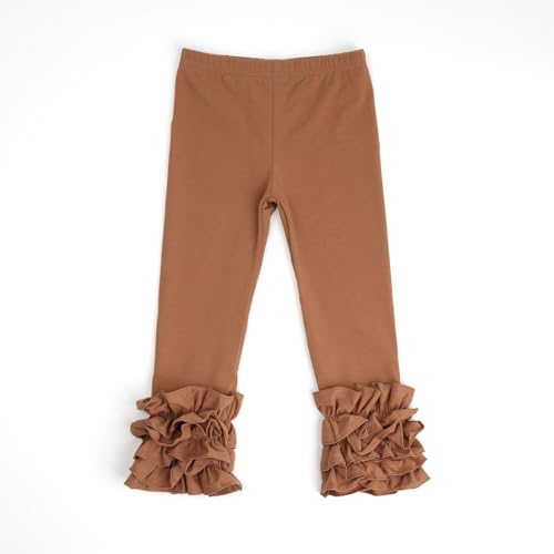 Image of HOOLCHEAN Baby Toddler and Little Girls Cotton Ruffle Leggings