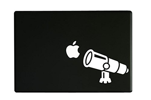 Space Icon #16 - Cartoon Telescope Toon Extraterrestrial - 5 inch White Vinyl Decal Sticker for Cars, Laptops, and Windows – Durable, Weatherproof, Easy to Apply