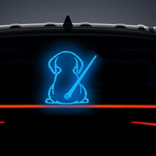Image of Dog Decal Vinyl Sticker, Rear Wiper Decal Cute Dog Moving Tail Wiper Decals Reflective Stickers Windshield Wiper Stickers Window Wiper Decals Tags for Rear Vehicle Wipers (Blue)
