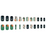 Fingernägel zum Aufdrücken zum Aufdrücken von Patrick ' s Day mit einzigartigen grünen Designs, Feiertagsthema, zum Aufkleben für Frauen und Mädchen, 24 Stück, künstlich
