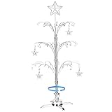 HOHIYA for Swarovski Christmas Ornament 2021 Annual Snowflake Crystal Angel Ball Star Ornament Rotating Display Metal Stand Decorations Birthday Gift 47inch(Chrome)