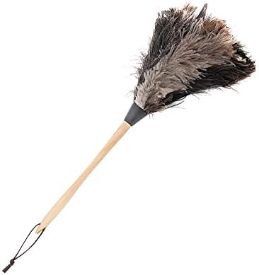 Ostrich Feather Duster, Washable Wooden Handle Duster, Non-Electrostatic Handmade Hand Duster Book Shelf and Your Car for Cleaning Your Television