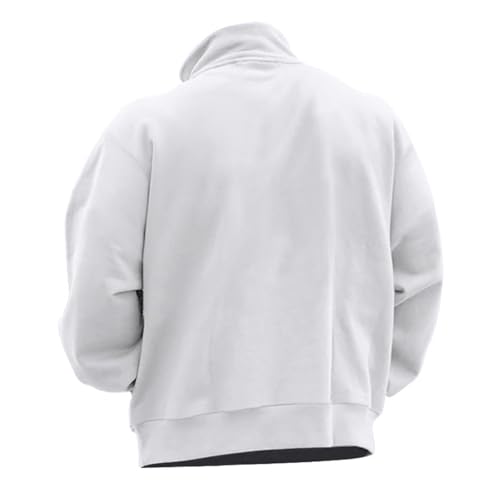 Wankang Men's Quarter Zip Pullover Casual Midweight Sweatshirts Fashion Fleece Sweatshirt Polo Shirt for Men4