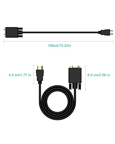GIARIDE Cavo HDMI a VGA HDMI D-Sub 15 Pin M/M