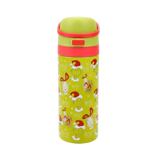 The Grinch & Cindy-Lou Who All-Over Print Green 24 Oz Stainless Steel Water Bottle