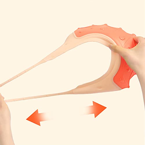 Image of Adjustable Toddler Hair Washing Shield,Baby Shower Cap for Kids,Shower Hat for Kids,Cute Crown Shape Silicone Baby Shower Visor Shampoo Cap for Eye and Ear Protection (red)