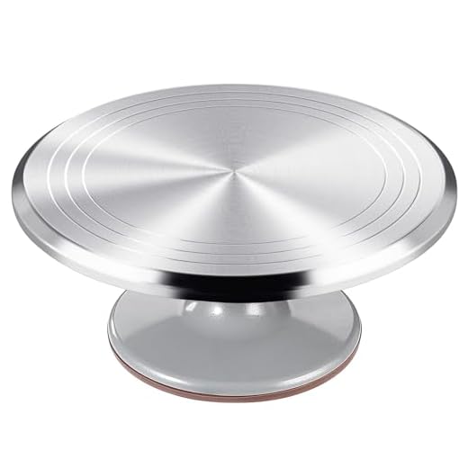 12 Inch Round Aluminum Revolving Cake Decorating Stand,Cake Turntable, Rotating Cake Stand,for Cake,Pastries and Cake Decorations