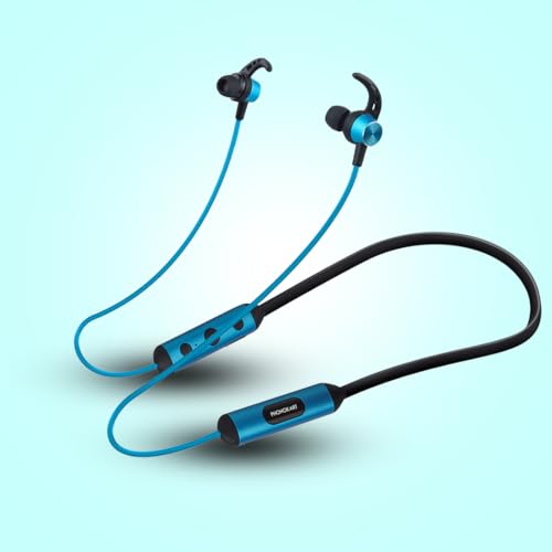 Image of Phonokart Tribe Bluetooth Neckband, Dual Pairing,Compatible withGoogle Assistant& siri, 21H Talk Time, Gaming Mode, IPX5 Water Resistance (Blue)