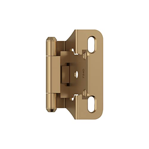 Amerock BPR7566CZ Cabinet Hinge 1/4 inch (6 mm) Overlay Self Closing Partial Wrap Champagne Bronze Kitchen Cabinet Door Hinge 1 Pair/2 Pack Functional Hardware