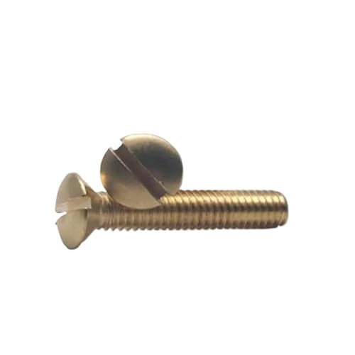 YINGDLEB M3 M4 M5 M6 DIN964 brass slotted Raised Countersunk Head Half Oval Screw Bolt(10mm,100pcs M4)