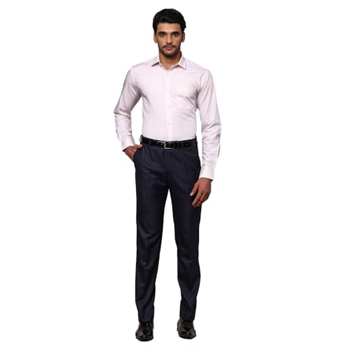 Image of Park Avenue Men Slim Fit Fil-A-Fil Pattern Pure Cotton Semi Cutaway Collar Full Sleeve Formal Shirt