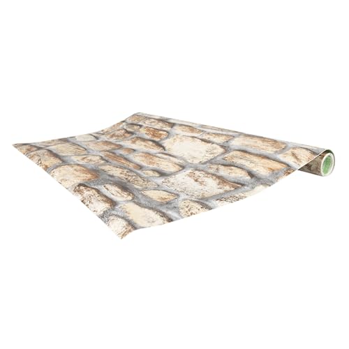 Venilia Lámina adhesiva Greenline, Pared de piedra, 45cm x 2m, Espesor 95μ, Vinilo autoadhesivo para muebles o cocina, papel pintado, de plástico 100% reciclado, sin ftalatos, Fabricado en UE