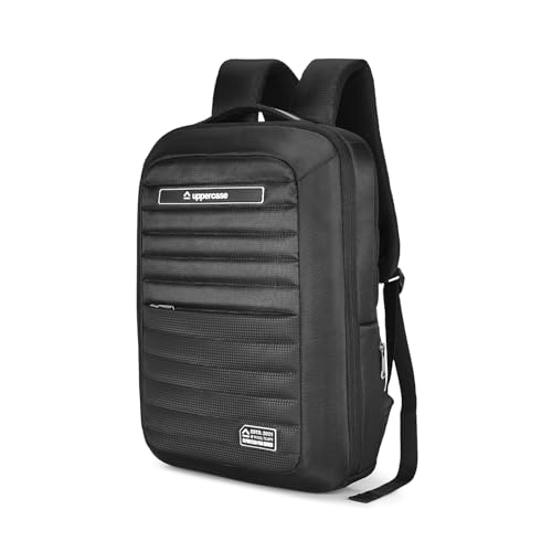 Image of uppercase Levl Alphatech Padded 15.6 inch Laptop & iPad Compartment Pro Backpack for Men & Women - Sleek Bag with Snaplift Tech, Side Passport Pocket, Internal Bottle Holder with Premium Handles