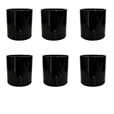 Kit 6 Copos de Vidro Whisky Preto 230 ml