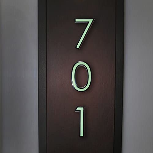 (10 Pack) 4.92" Black Door Numbers (0 To 9)， Glow In The Dark Door Signs.for Maibox 0R Door Address, Home 0Ffice Hotel Room, Shop Commercial Building Sign #TOP6