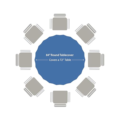 Image of Party Dimensions Blue Disposable Plastic Tablecloth for Round Tables (36 Pack) Table Cloths for Parties, Events & Weddings, Indoors & Outdoors, 84 inches, Plastic Table Cover