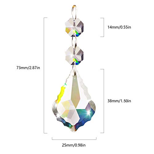 Fushing 10Pcs Maple Leafs Style Crystal Beads Drop Pendants Chandelier Curtain Lamp Chain Prisms For Wedding Party Centerpieces Decoration (38) #TOP1