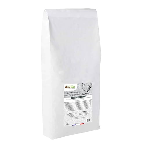 Coquilles d'Huîtres pour Poules Pondeuses broyage Fin, granulométrie de 0,5 à 1 mm (5 Kg)