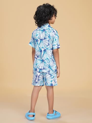 Image of Ninos Dreams Boys Cotton Rayon Coord Set with shorts /Holiday Shirt & Shorts